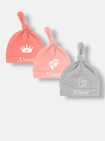 Babymütze 3er Set Apricot, Rosa, Grau