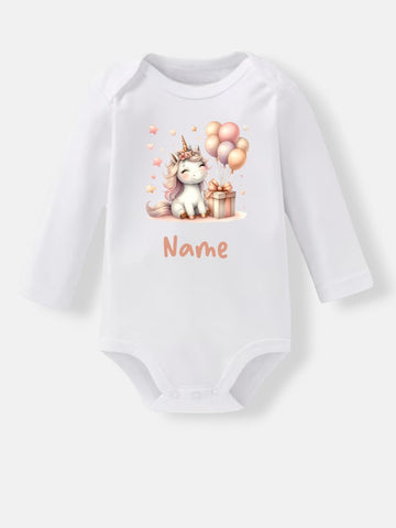 Baby-Body white - long Einhorn
