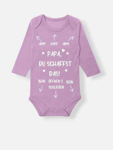 Baby-Body flieder - long PAPA DU SCHAFFST DAS!
