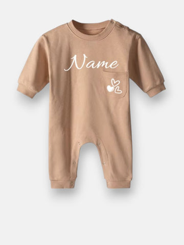 Strampler beige/Herze