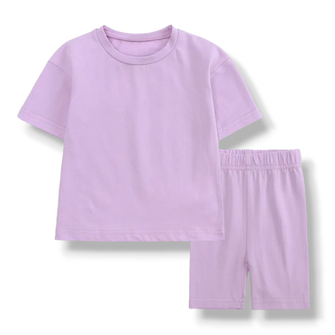 T-Shirt & Shorts Set - Flieder